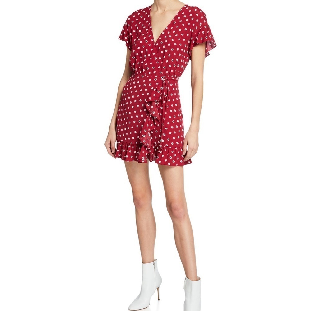 Rails Womens Koreen Wrap Dress in‎ Rouge Smitten Red Hearts Size XS